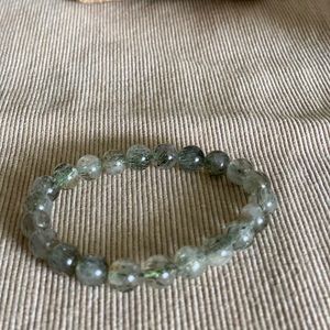8mm+ Green Rutilated Crystal/Quartz Bracelet Naturally 天然绿发晶手链